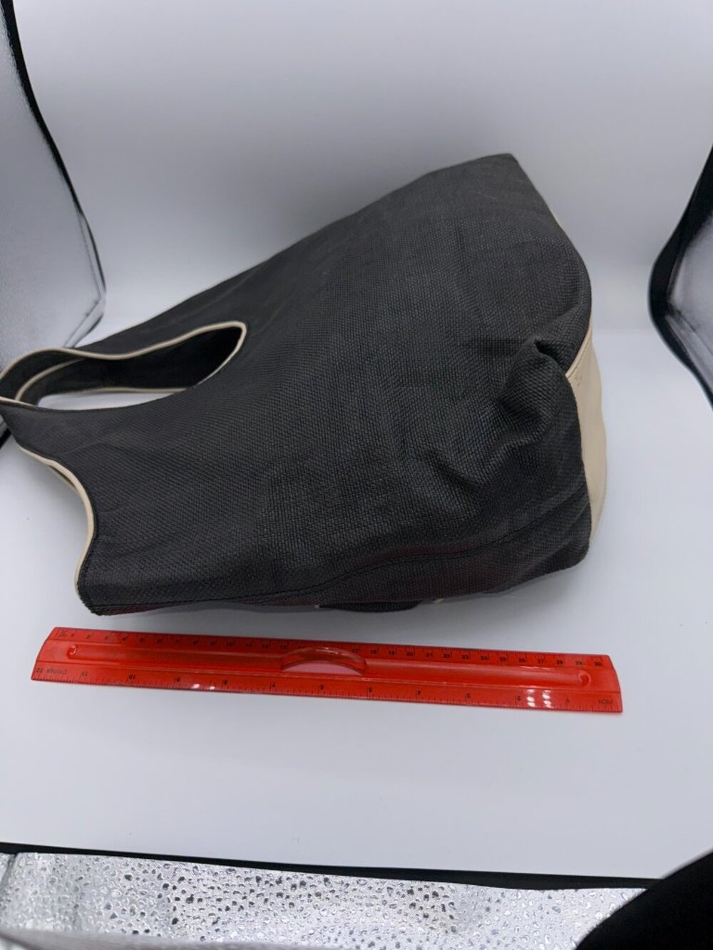 Kate Spade Black Canvas Bow Shoulder Bag Tote Purse - Picture 13 of 15